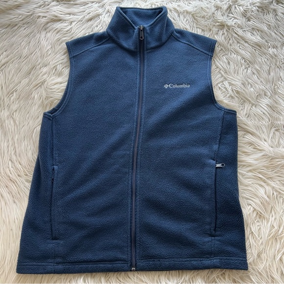 Columbia Other - Columbia Benton Springs Blue Fleece Vest Embroidered Men’s Size Medium M